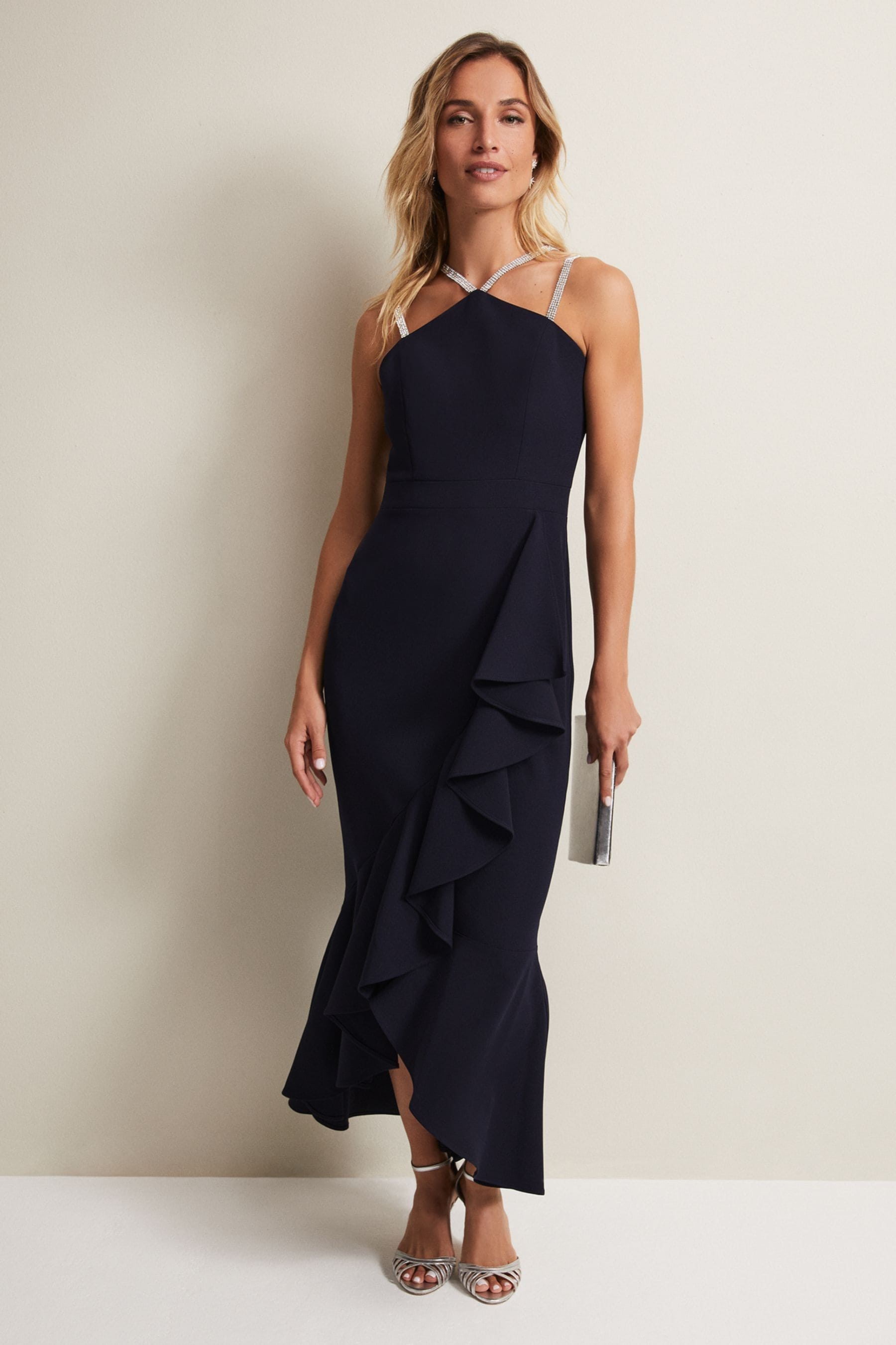 Buy Phase Eight Blue Chantal Jewel Strap Maxi Dress from Next United Arab Emirates