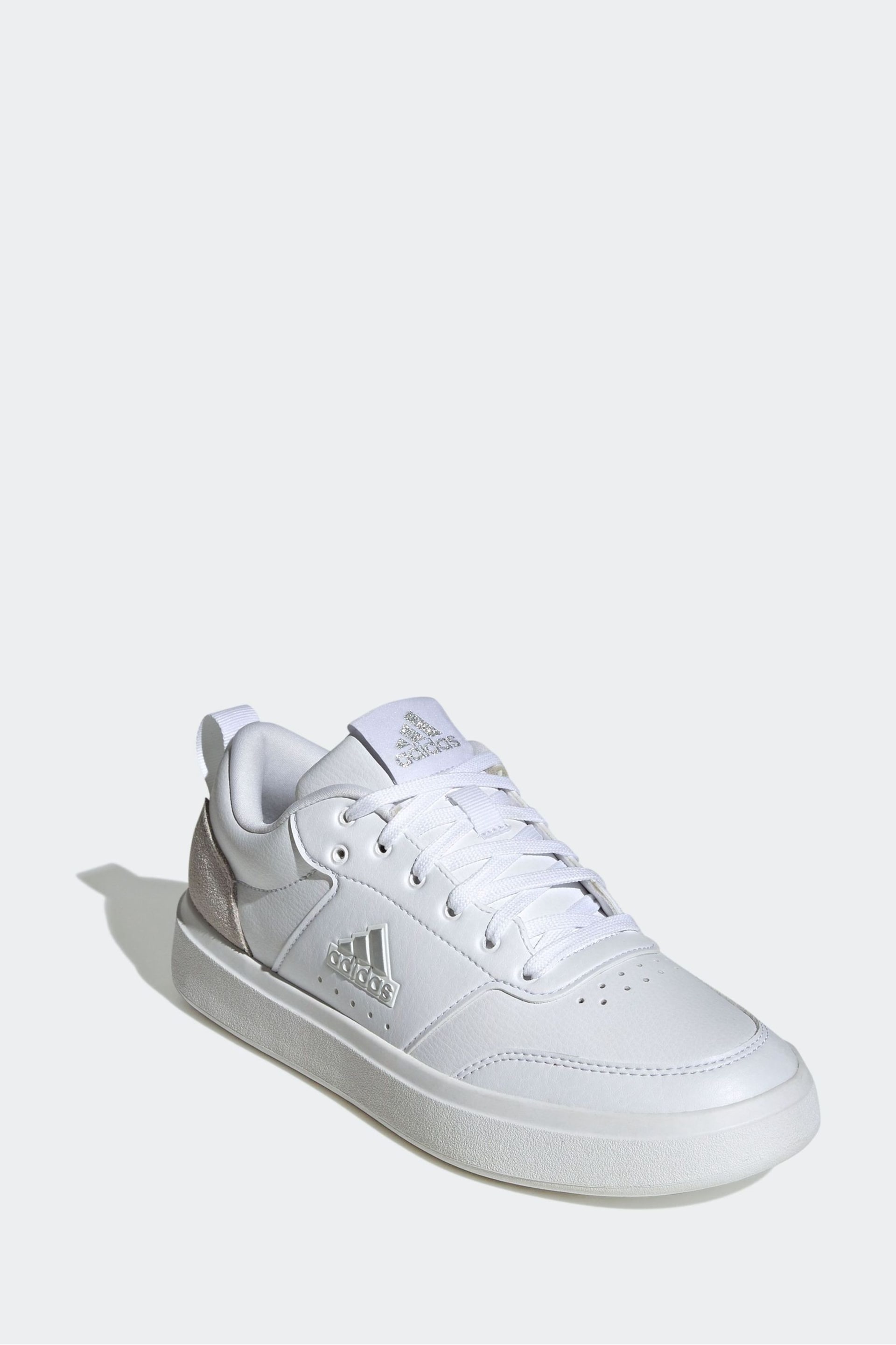 adidas White/Silver Sportswear Park Street Trainers - Image 3 of 9