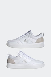 adidas White/Silver Sportswear Park Street Trainers - Image 5 of 9