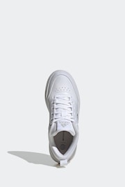 adidas White/Silver Sportswear Park Street Trainers - Image 6 of 9