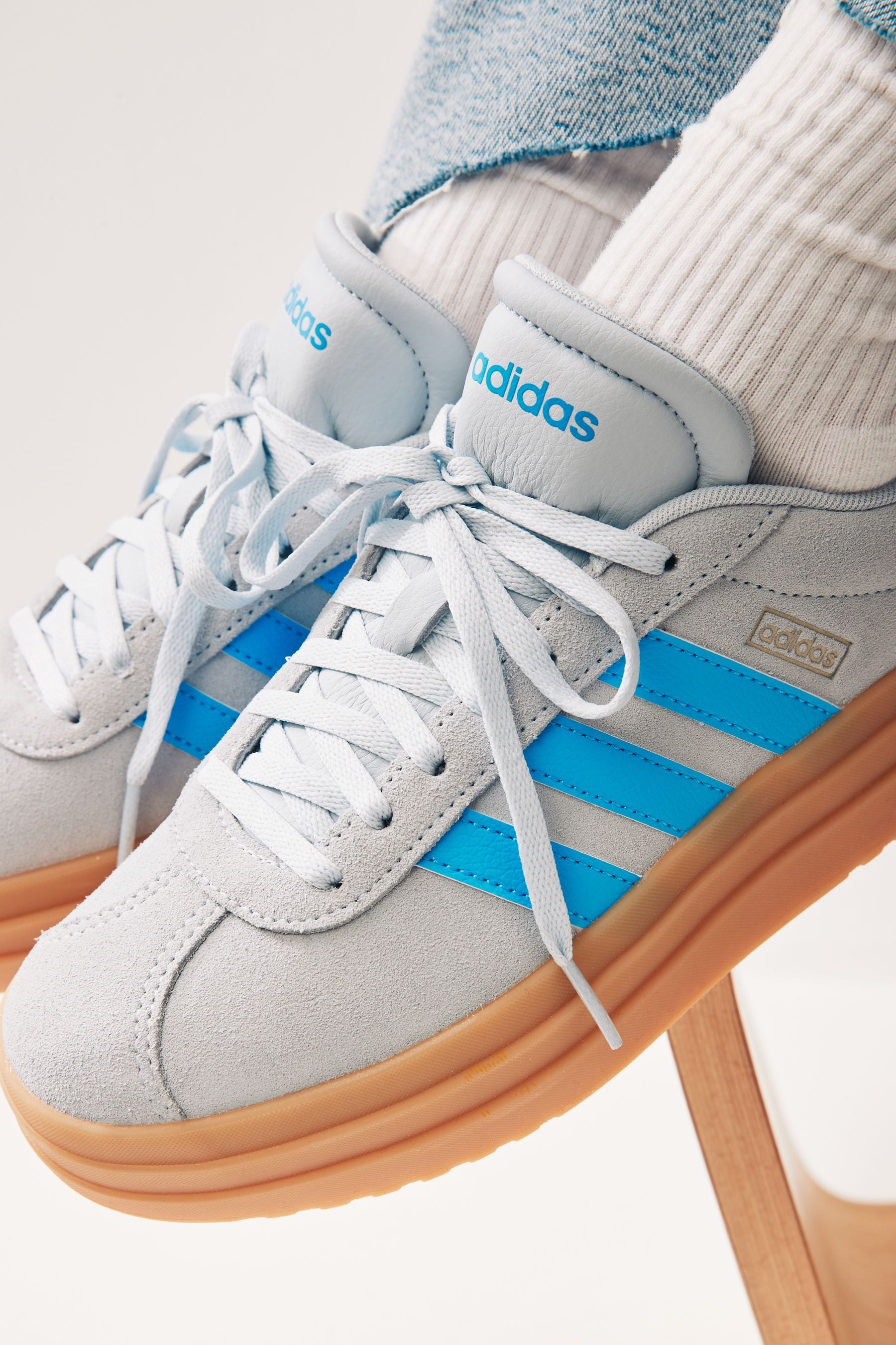 Buy adidas Grey Blue VL Court Bold Trainers from Next Luxembourg
