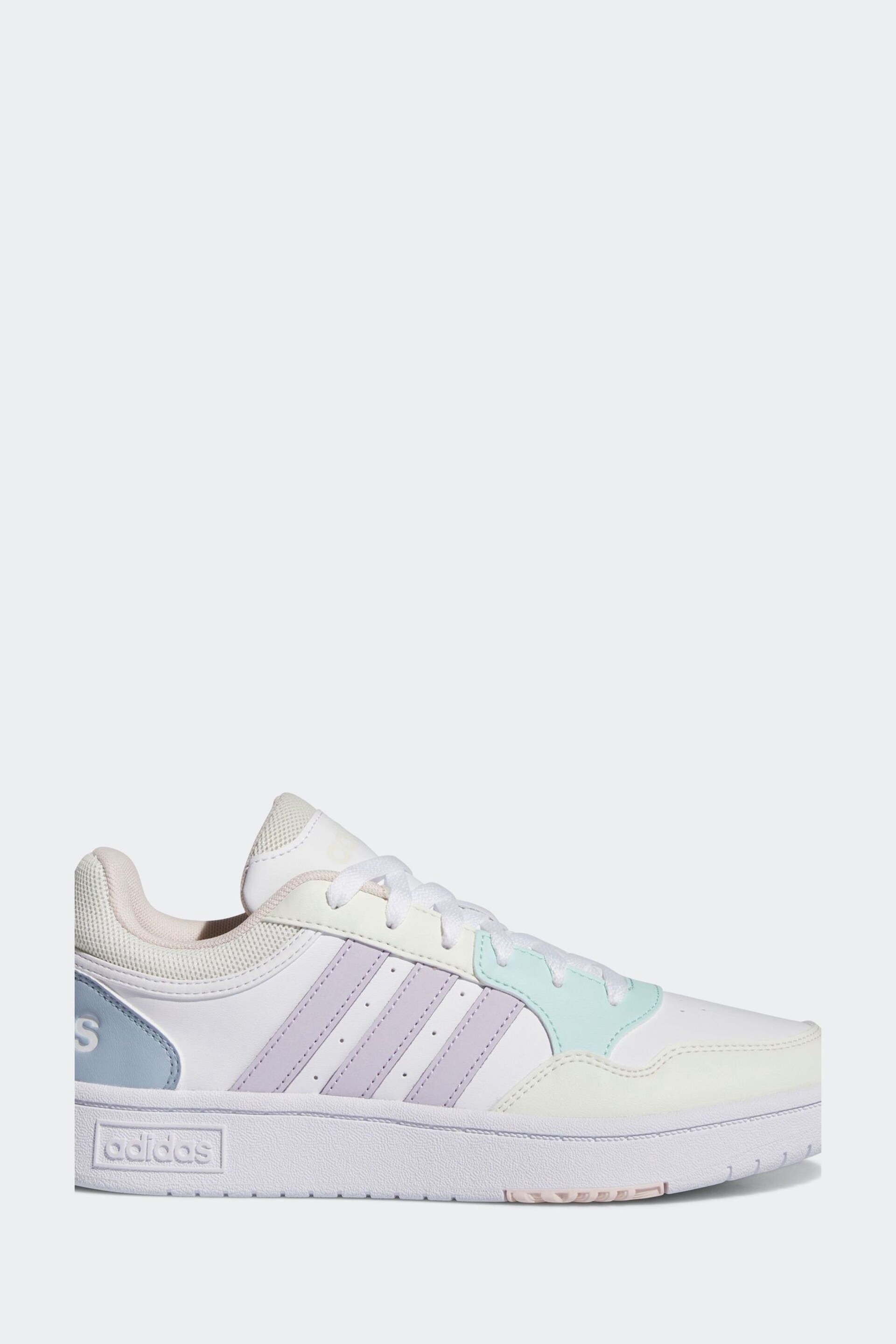 adidas Originals White/Aqua Hoops 3.0 Low Classic Trainers - Image 1 of 8