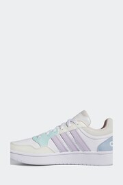 adidas Originals White/Aqua Hoops 3.0 Low Classic Trainers - Image 2 of 8