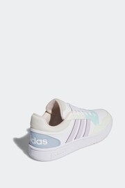 adidas Originals White/Aqua Hoops 3.0 Low Classic Trainers - Image 3 of 8