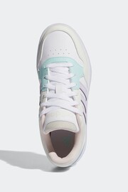 adidas Originals White/Aqua Hoops 3.0 Low Classic Trainers - Image 5 of 8