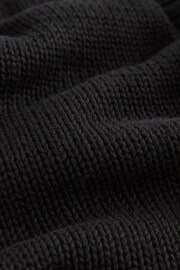 Black 100% Cotton Roll Edge Pocket Detail Cardigan - Image 6 of 6