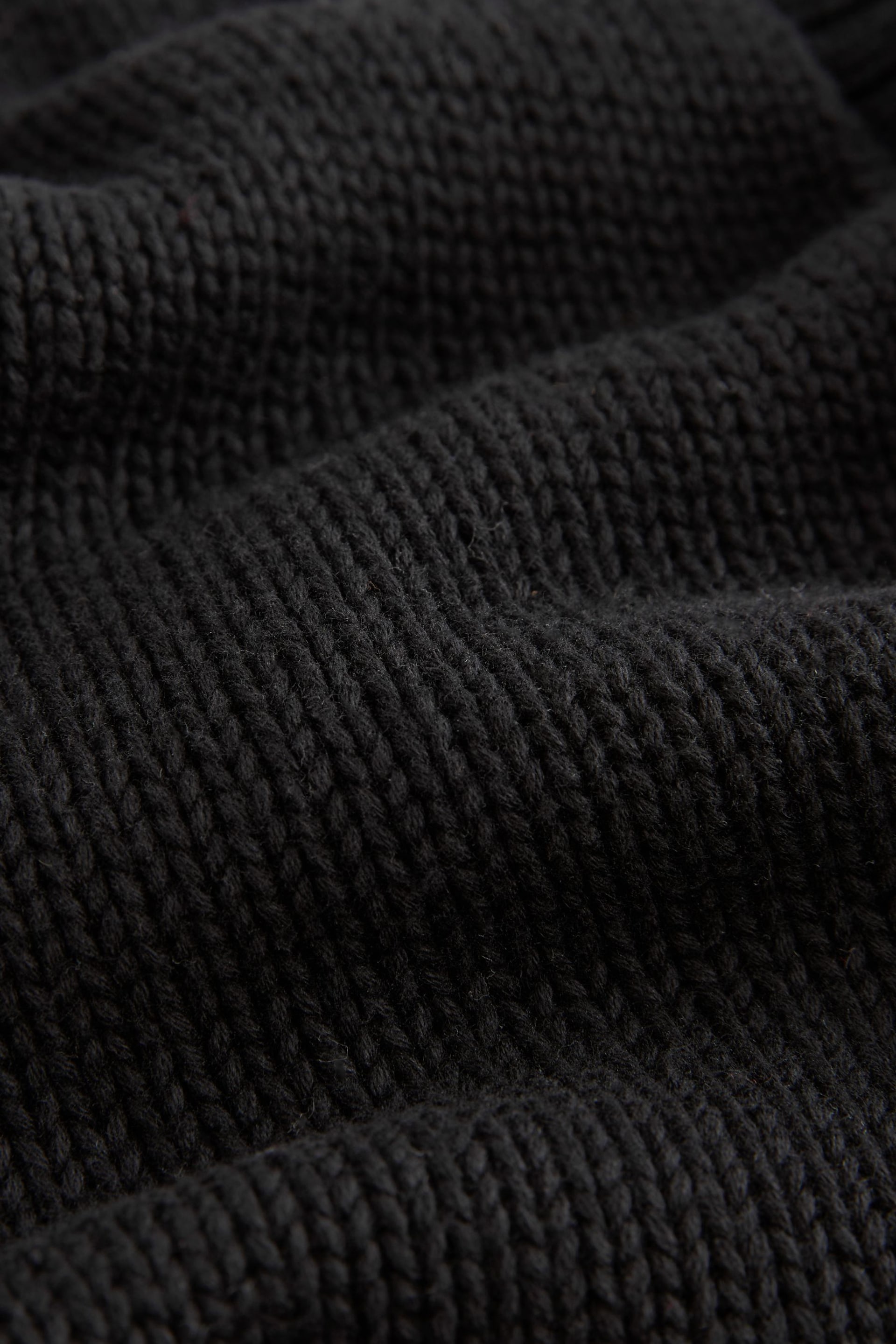 Black 100% Cotton Roll Edge Pocket Detail Cardigan - Image 6 of 6