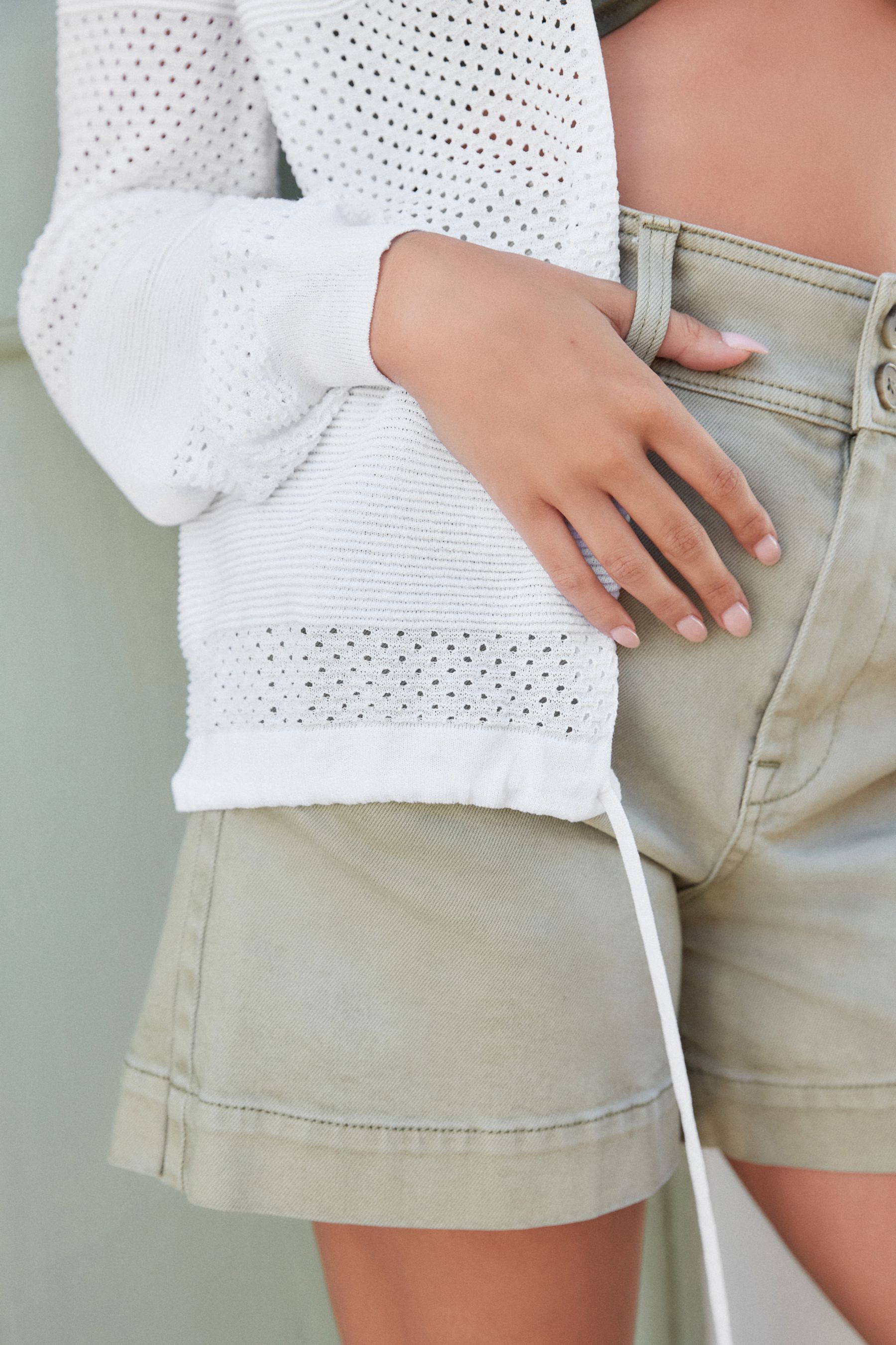 White mesh cardigan on sale