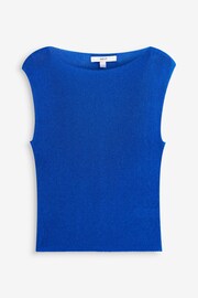 Cobalt Blue Metallic Knitted Vest - Image 5 of 6