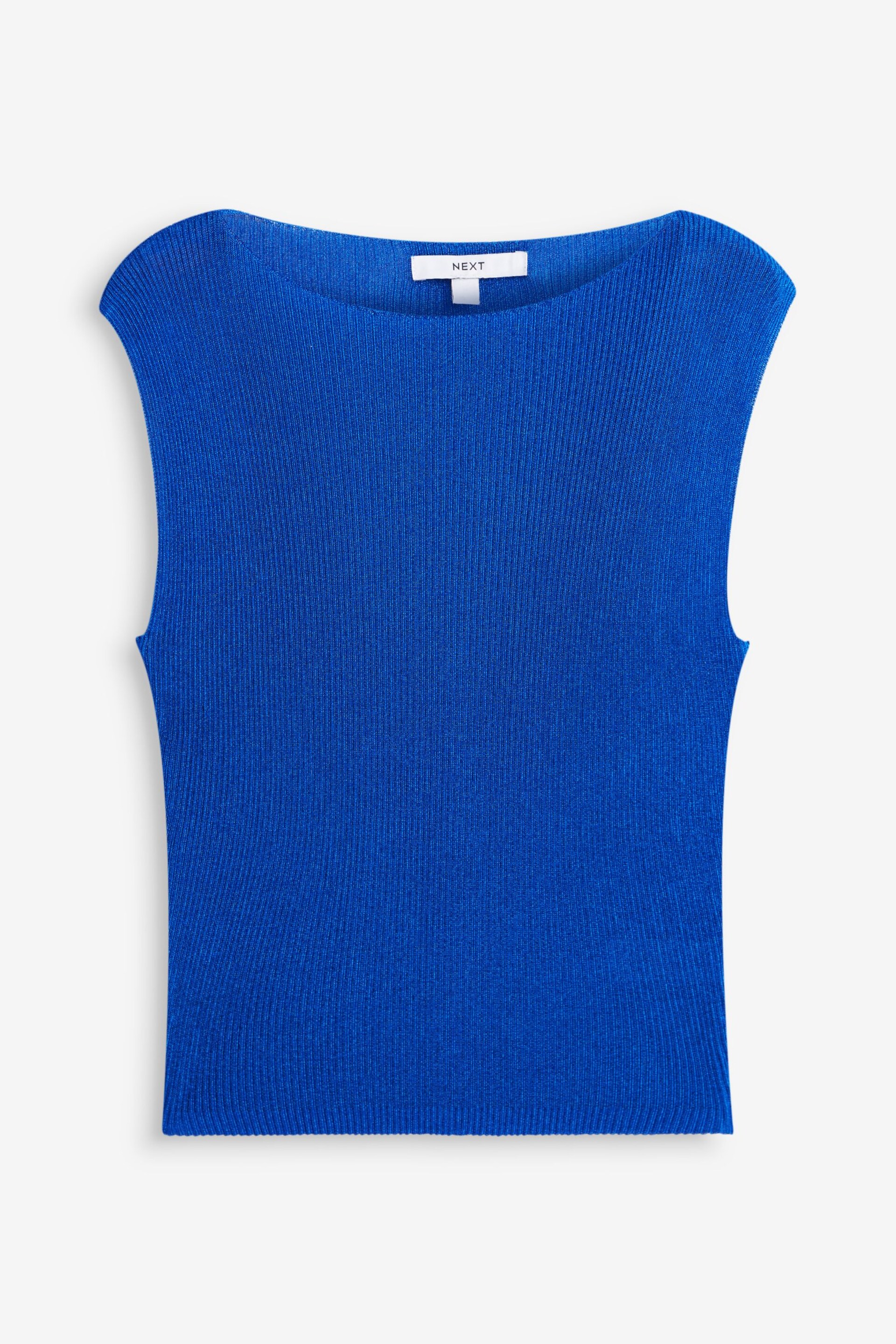 Cobalt Blue Metallic Knitted Vest - Image 5 of 6