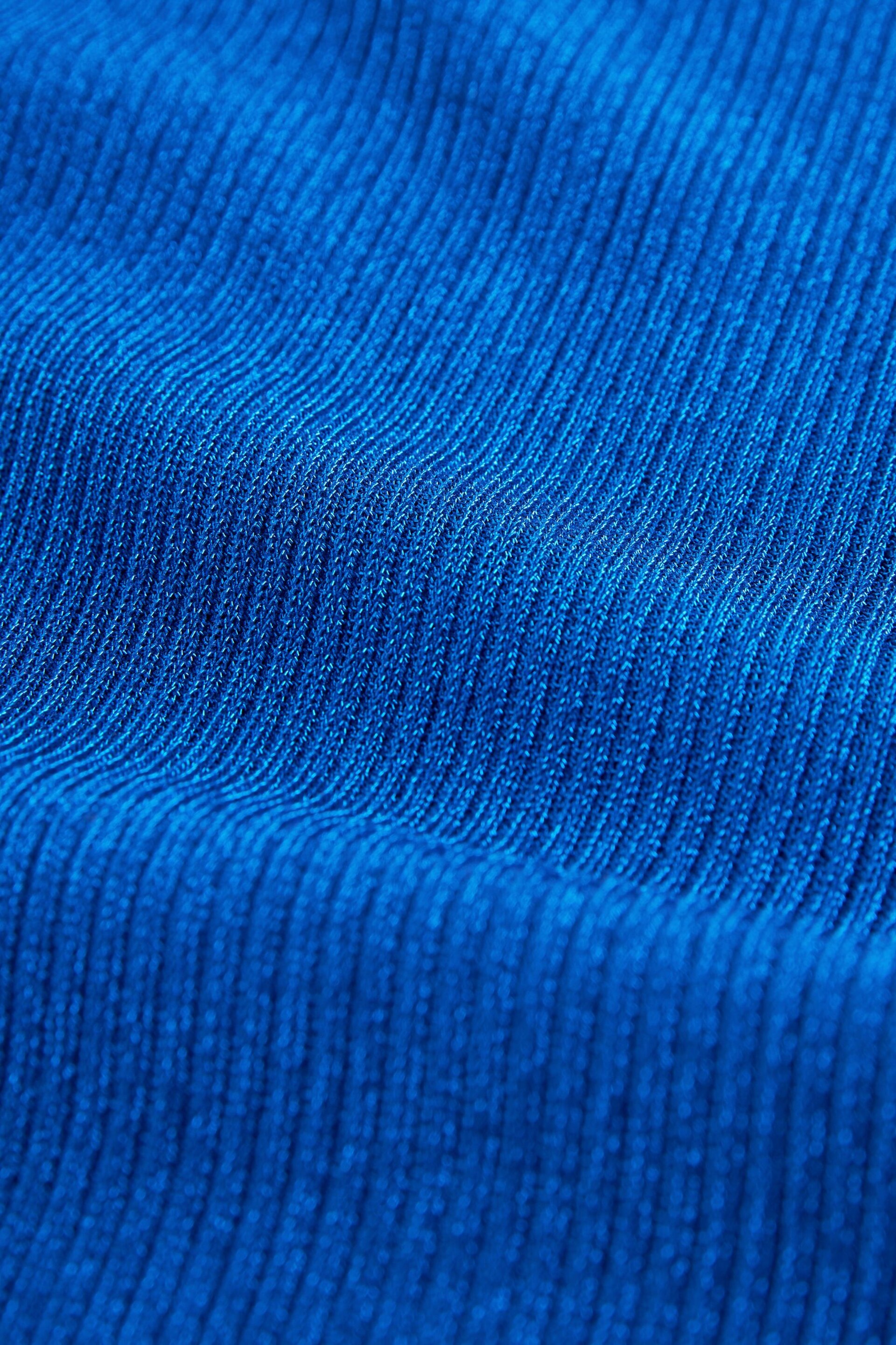 Cobalt Blue Metallic Knitted Vest - Image 6 of 6