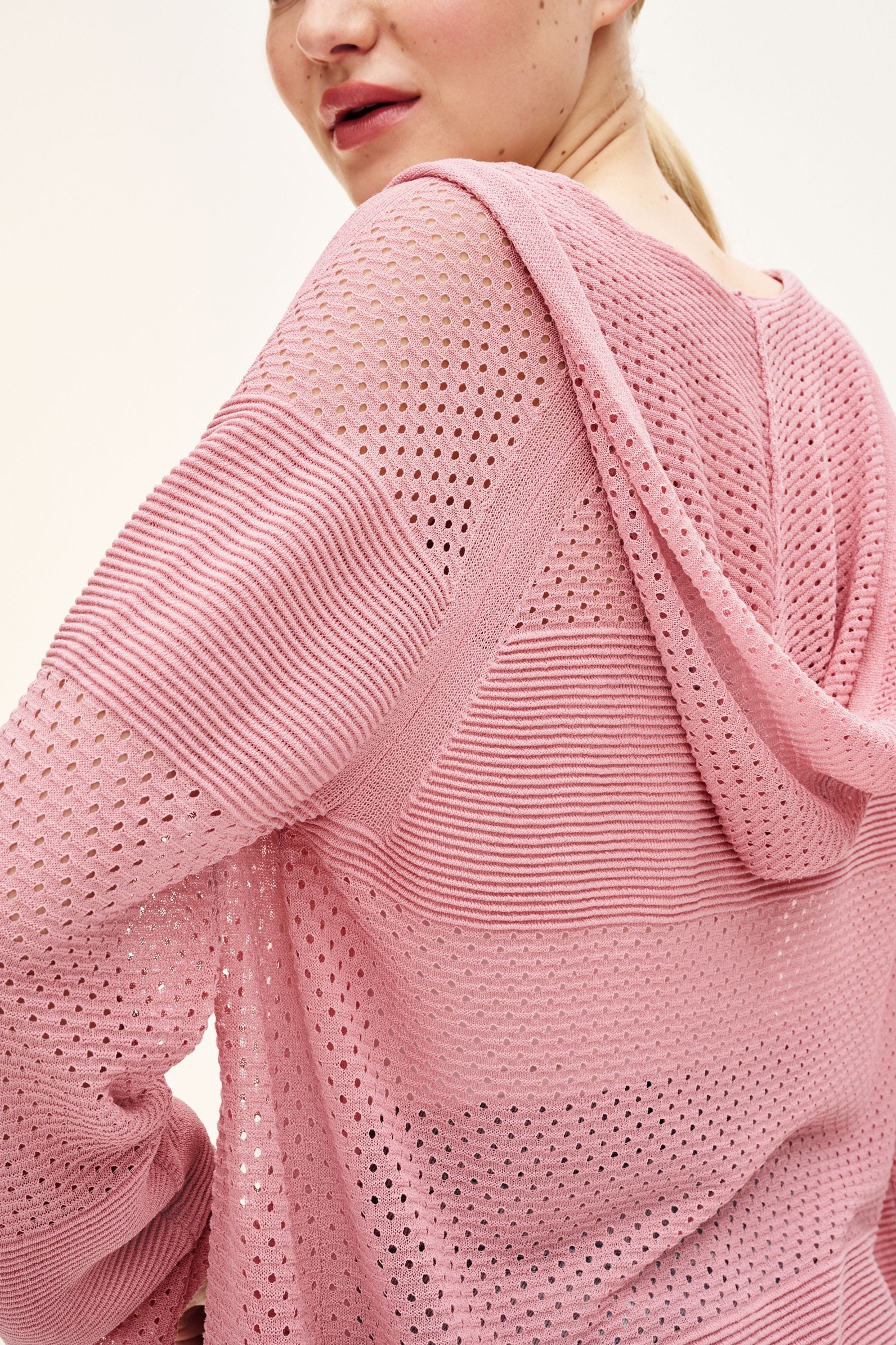 Pink hooded cardigan shop