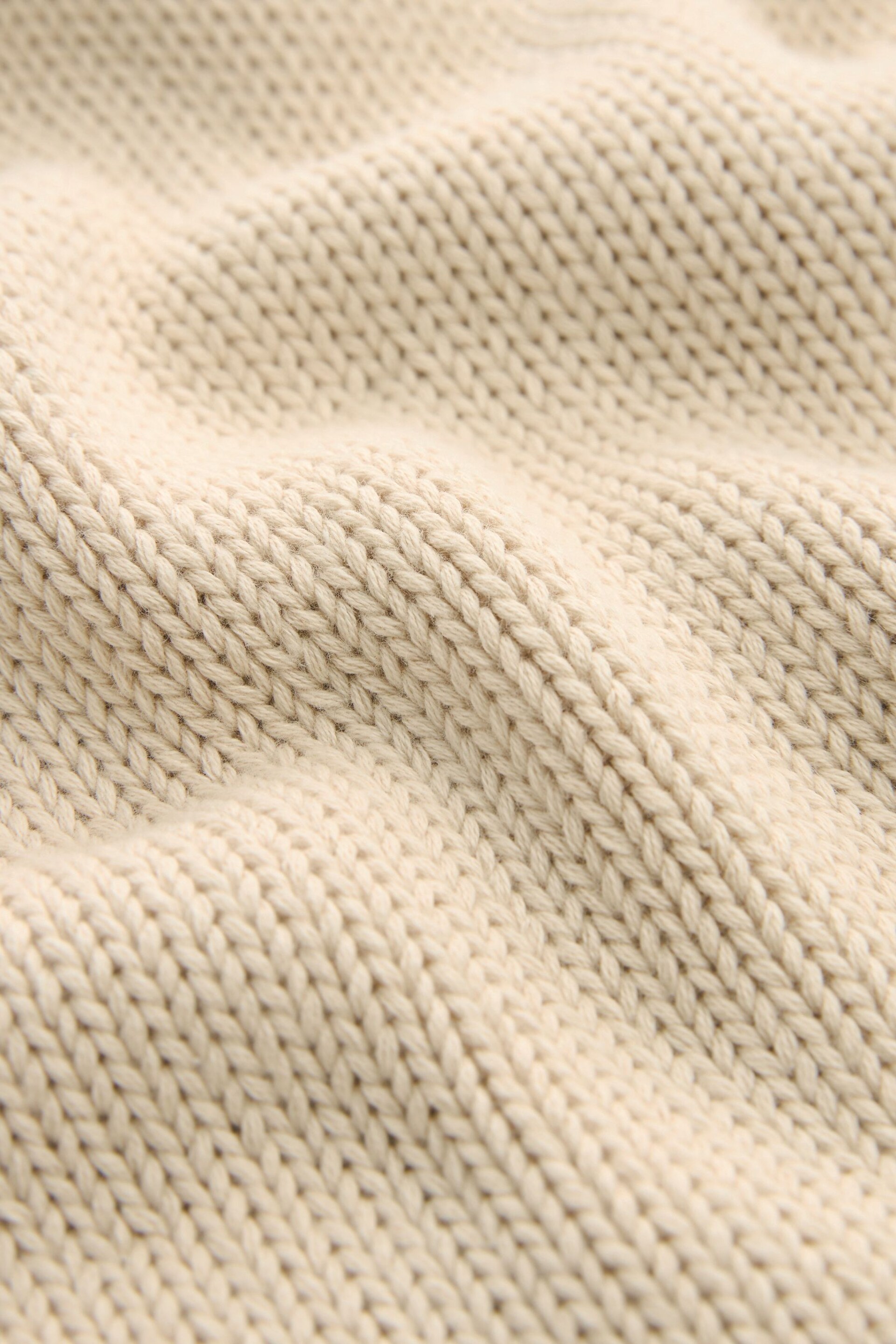 Neutral Brown 100% Cotton Roll Edge Knitted T-Shirt - Image 5 of 5