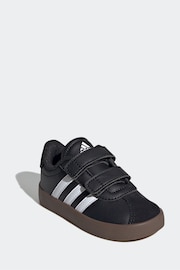 adidas Black/White VL Court 3.0 Skateboarding Shoes Kids - Image 1 of 10