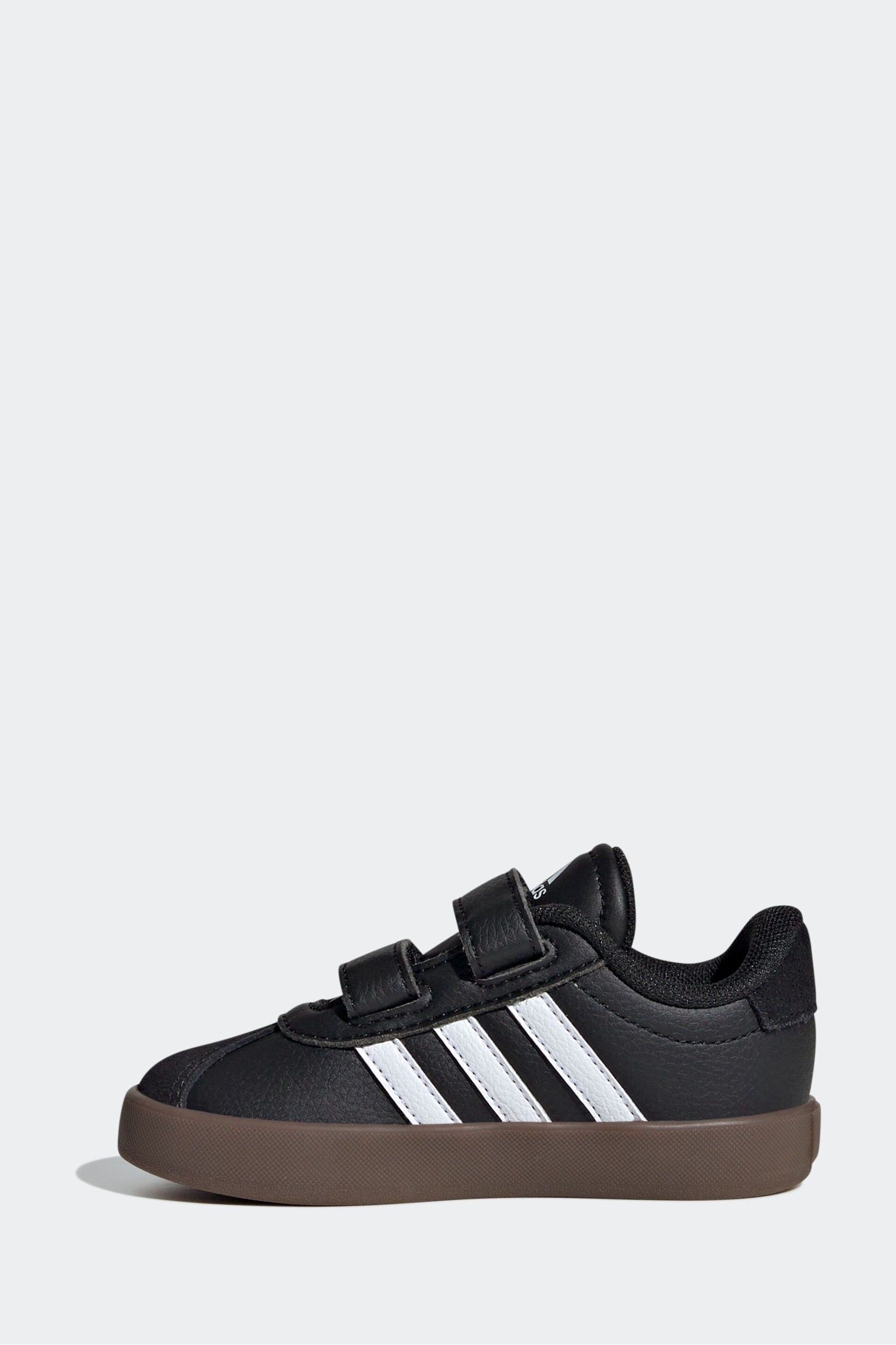 adidas Black/White VL Court 3.0 Skateboarding Shoes Kids - Image 3 of 10