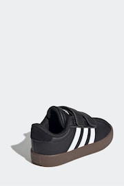 adidas Black/White VL Court 3.0 Skateboarding Shoes Kids - Image 4 of 10