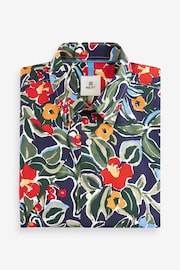 Tropical White Floral Regular Fit Printed Short Sleeve Shirt - Image 2 of 4