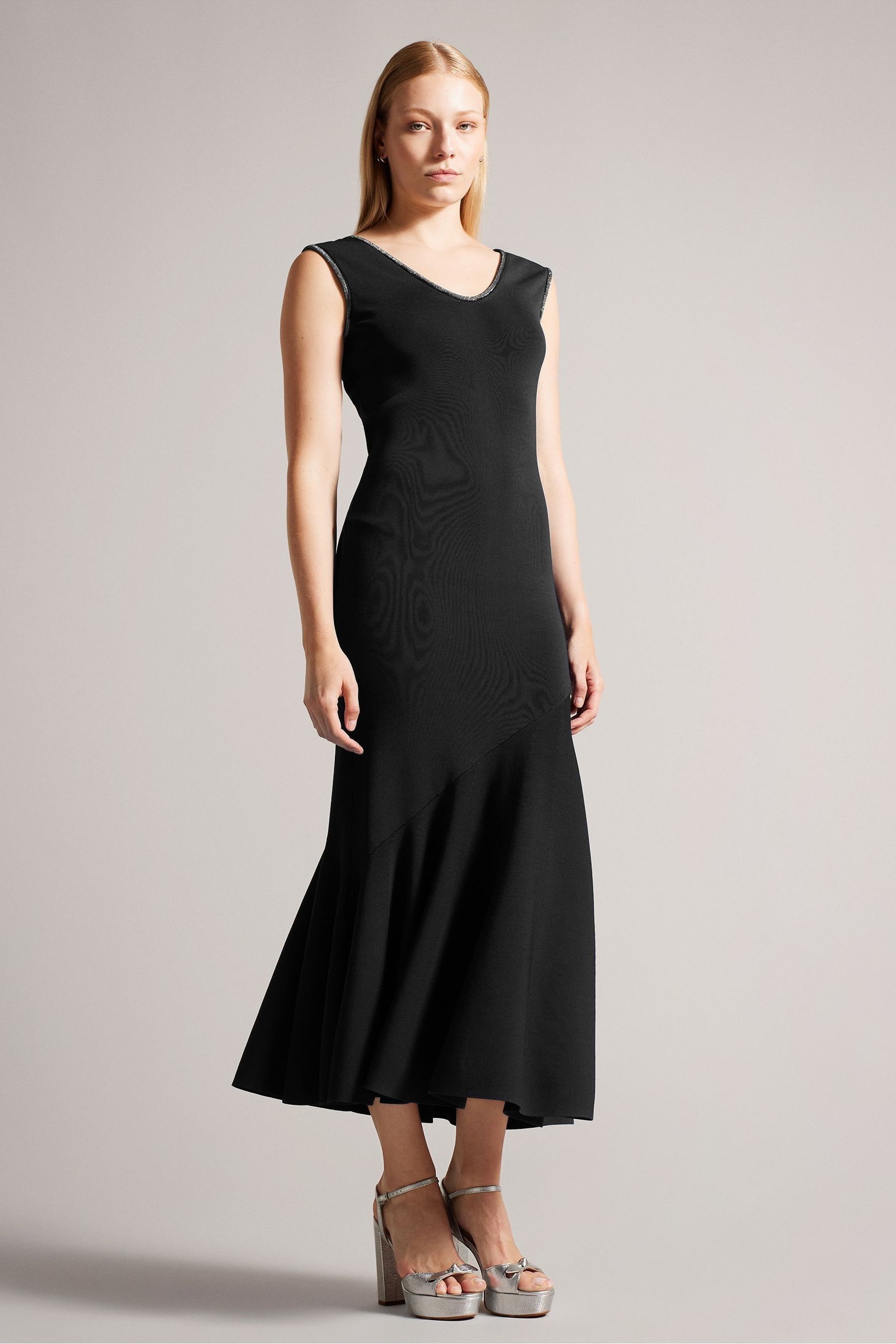 Buy Ted Baker Junella Midaxi Black Dress With Embellished Neckline from Next Luxembourg
