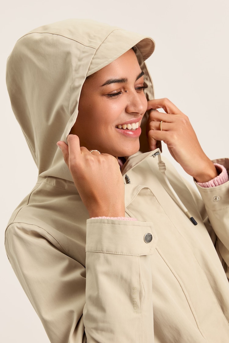 Joules Portwell Neutral Waterproof Raincoat With Hood - Image 5 of 12