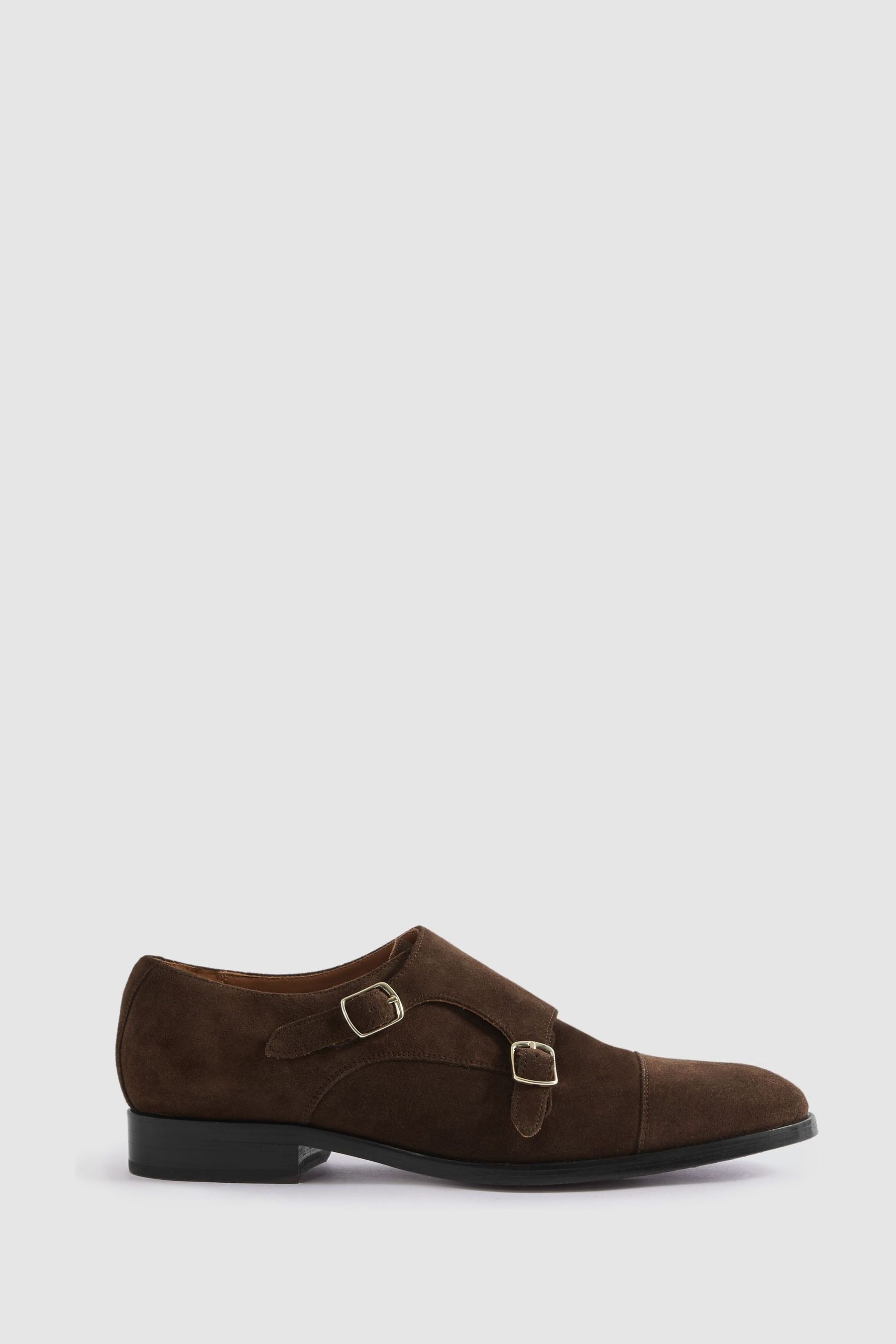 Buy Reiss Brown Amalfi Suede Double Monk Strap Shoes from Next Australia