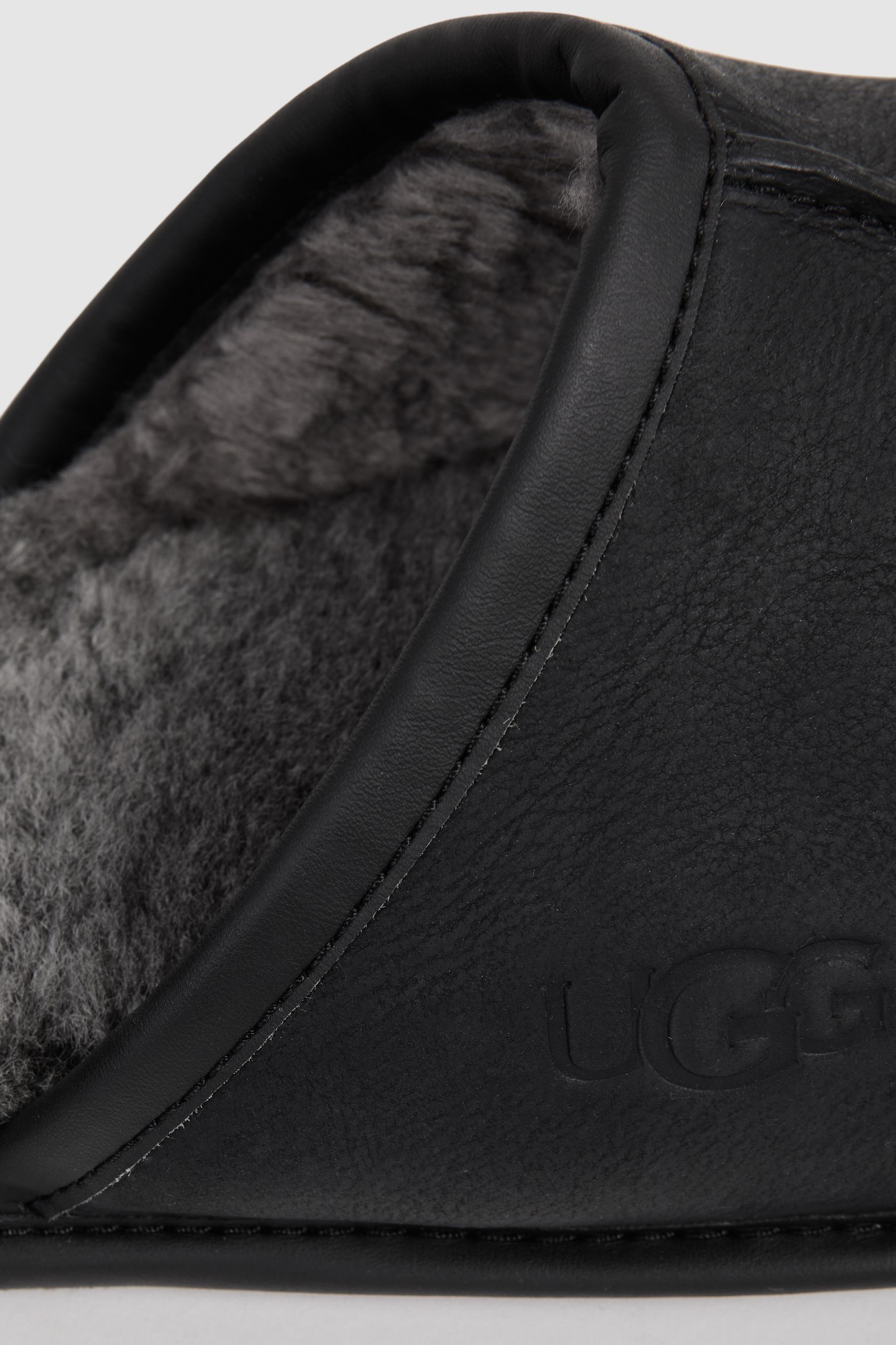 Buy UGG Black Grained Leather Slippers from Next Ukraine