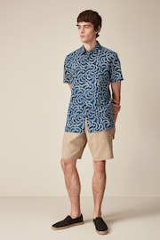 Blue Floral Short Sleeve Shirt - Image 2 of 7