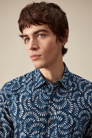 Blue Floral Short Sleeve Shirt - Image 4 of 7