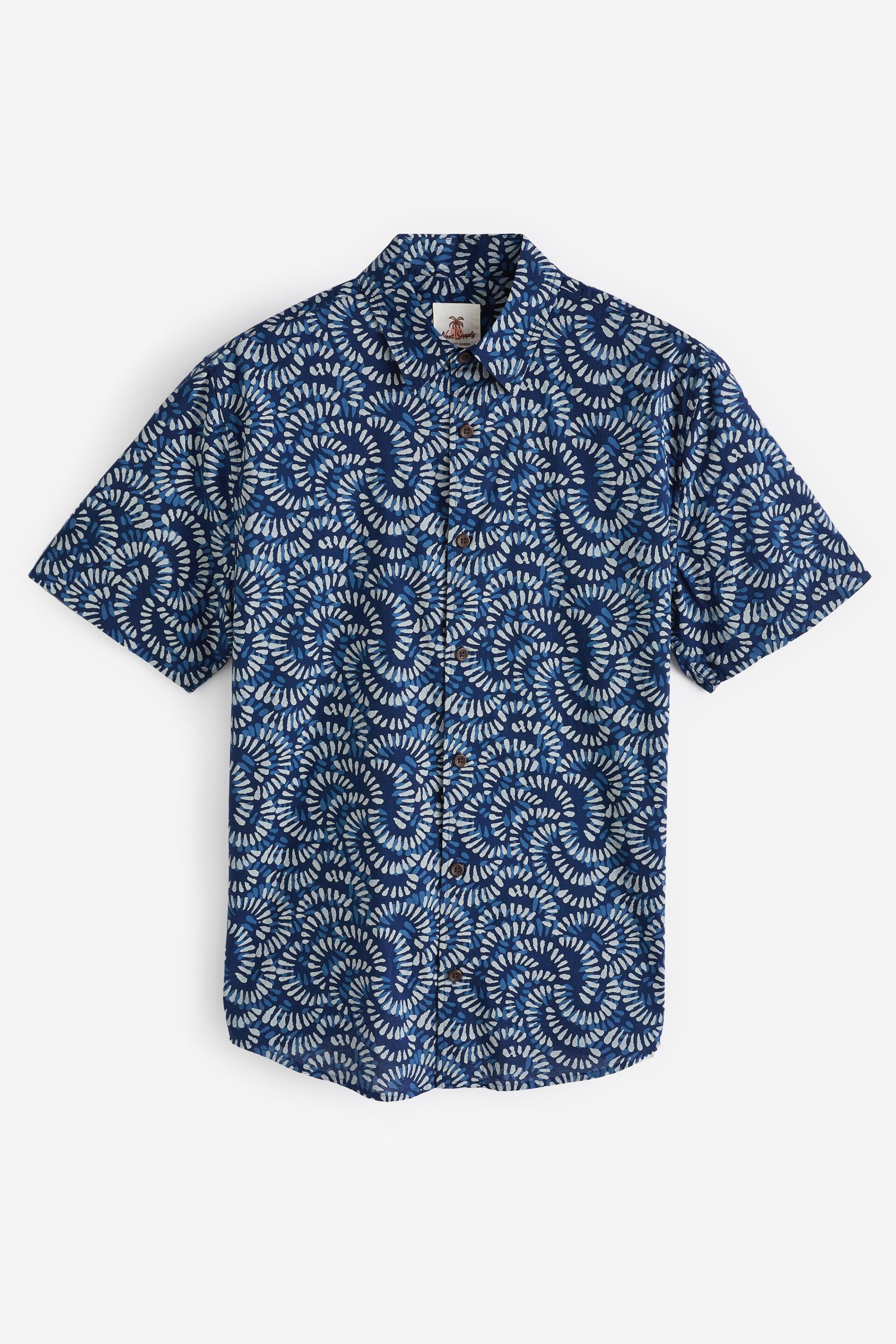 Blue Floral Short Sleeve Shirt - Image 5 of 7