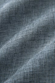 Navy Standard Collar Linen Blend Short Sleeve Shirt - Image 4 of 4