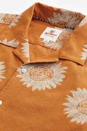 Orange Printed Short Sleeve Shirt With Cuban Collar - Image 6 of 7