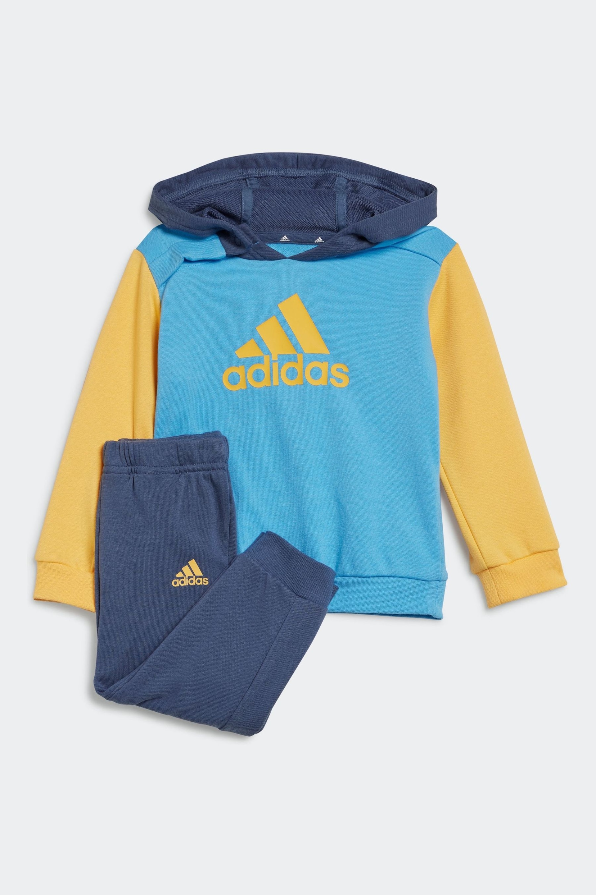 adidas Blue/Yellow Kids Sportswear Essentials Colourblock Tracksuit - Image 1 of 6