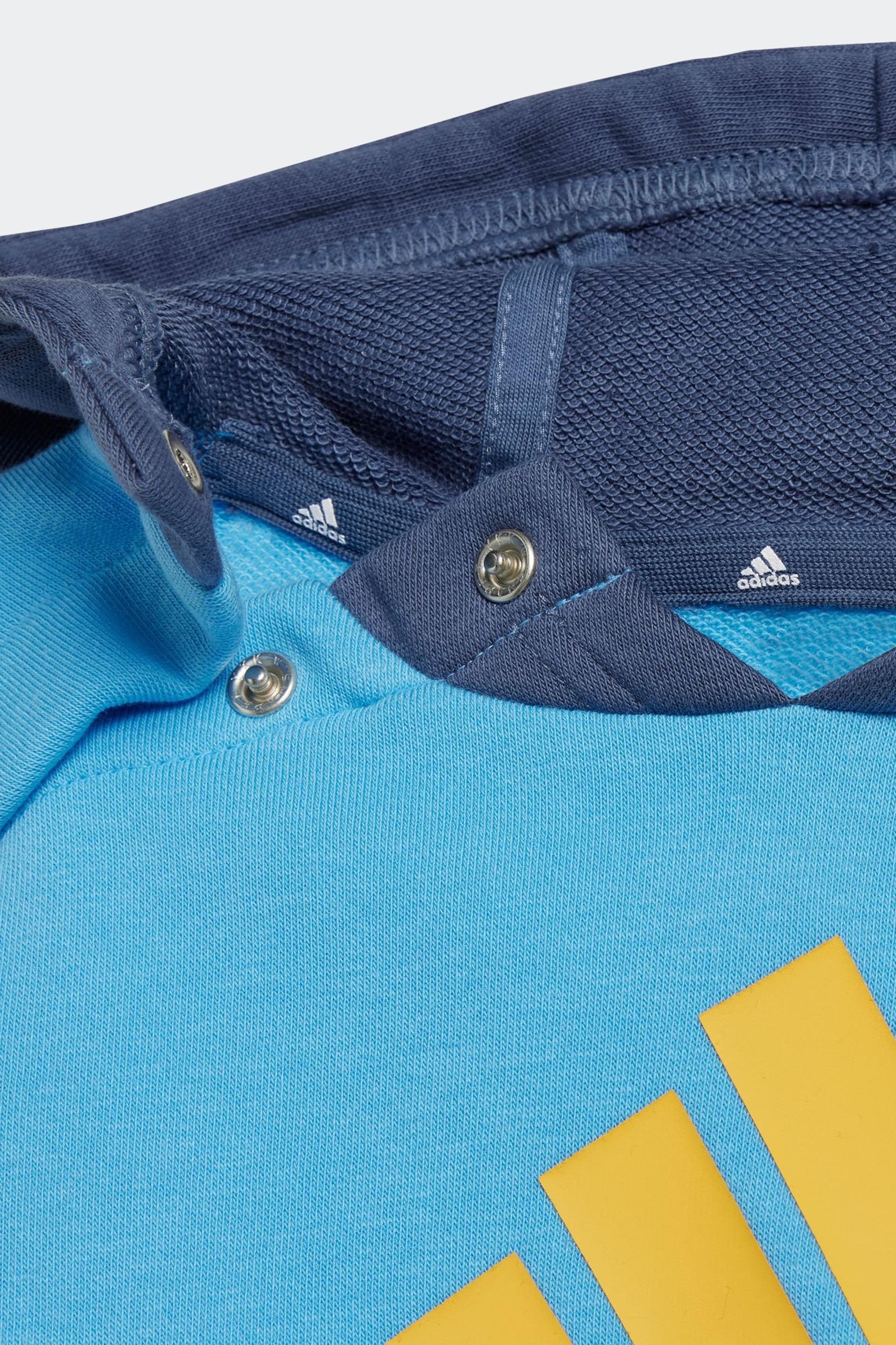 adidas Blue/Yellow Kids Sportswear Essentials Colourblock Tracksuit - Image 4 of 6
