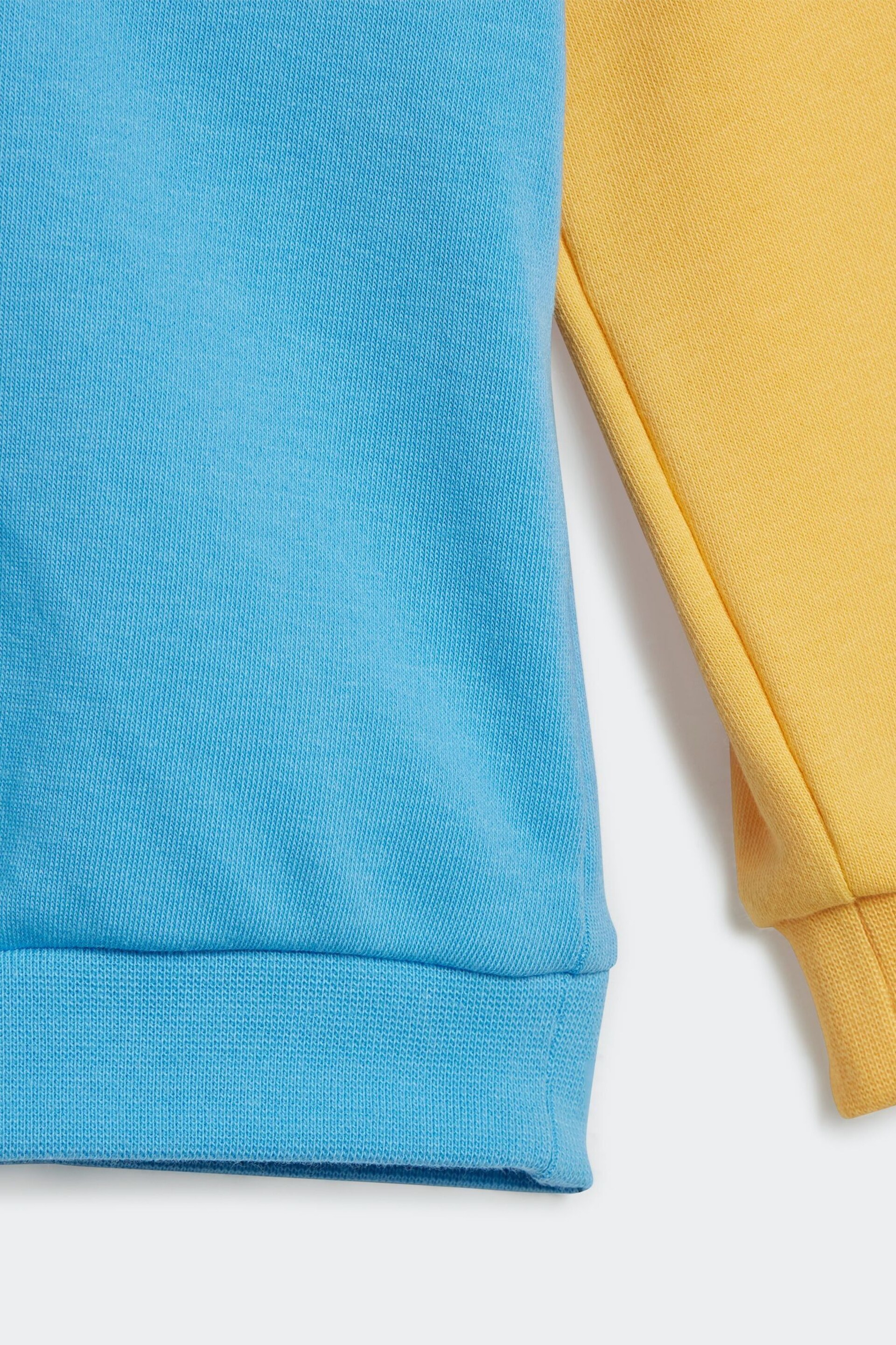 adidas Blue/Yellow Kids Sportswear Essentials Colourblock Tracksuit - Image 5 of 6