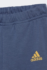 adidas Blue/Yellow Kids Sportswear Essentials Colourblock Tracksuit - Image 6 of 6