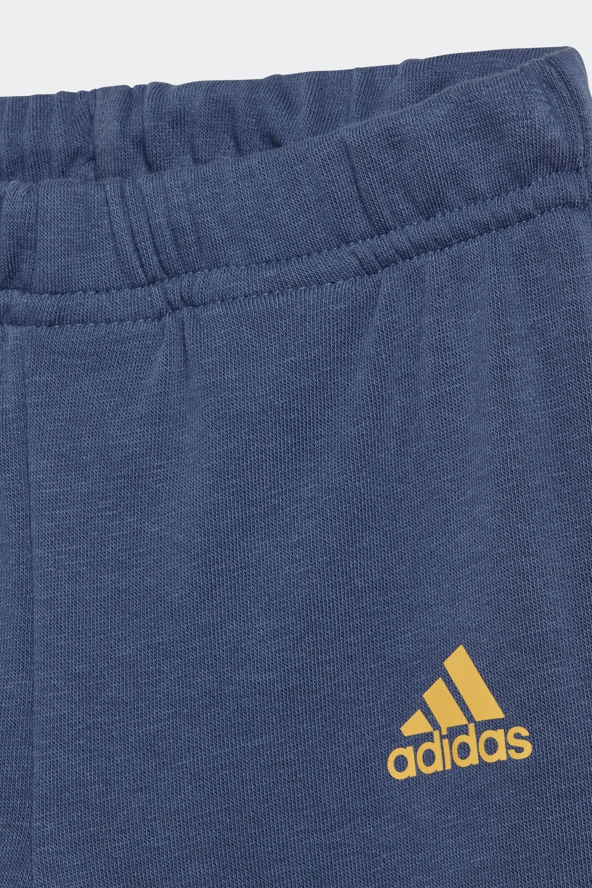 adidas Blue/Yellow Kids Sportswear Essentials Colourblock Tracksuit - Image 6 of 6