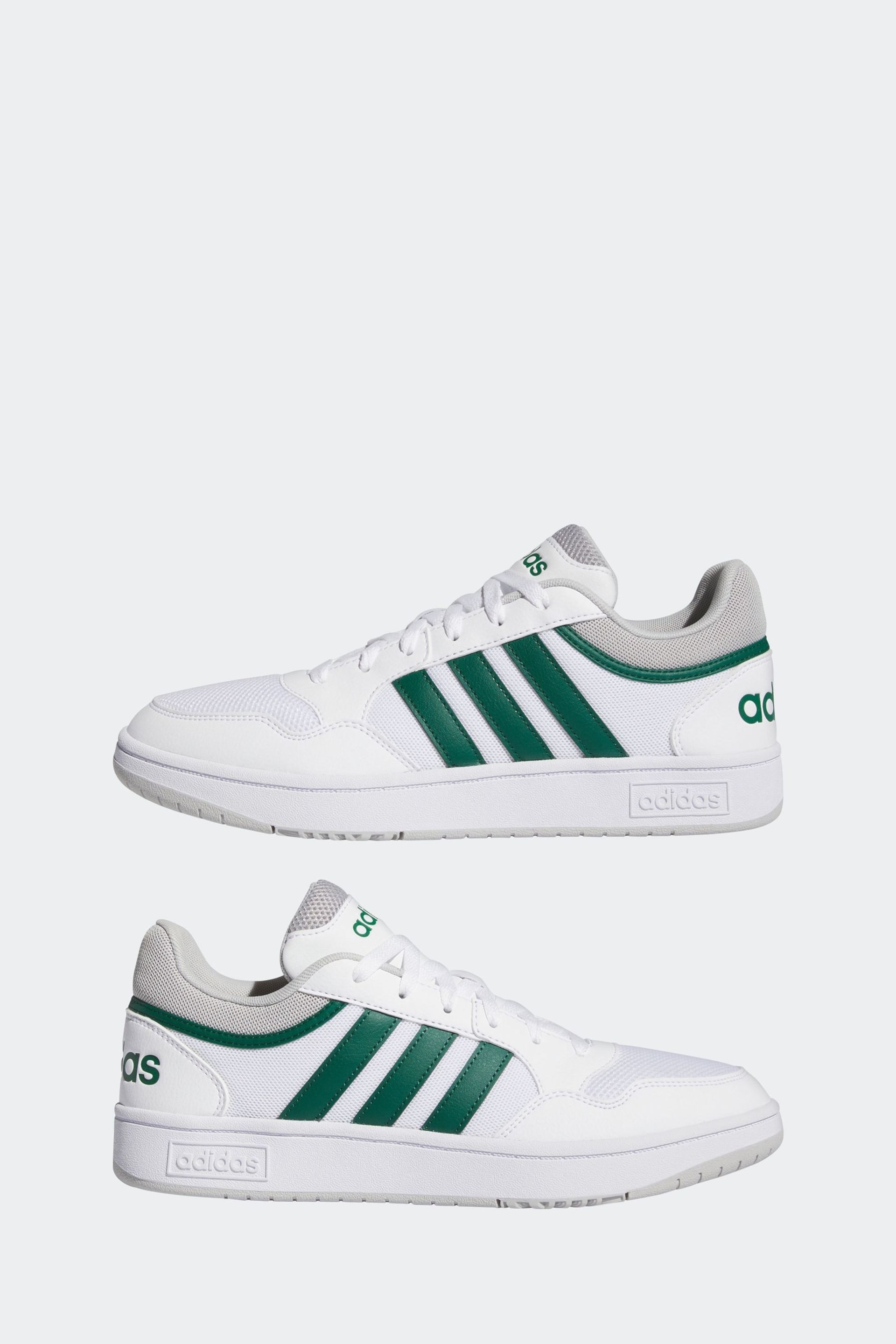 adidas Originals White Hoops 3.0 Summer Trainers - Image 5 of 9