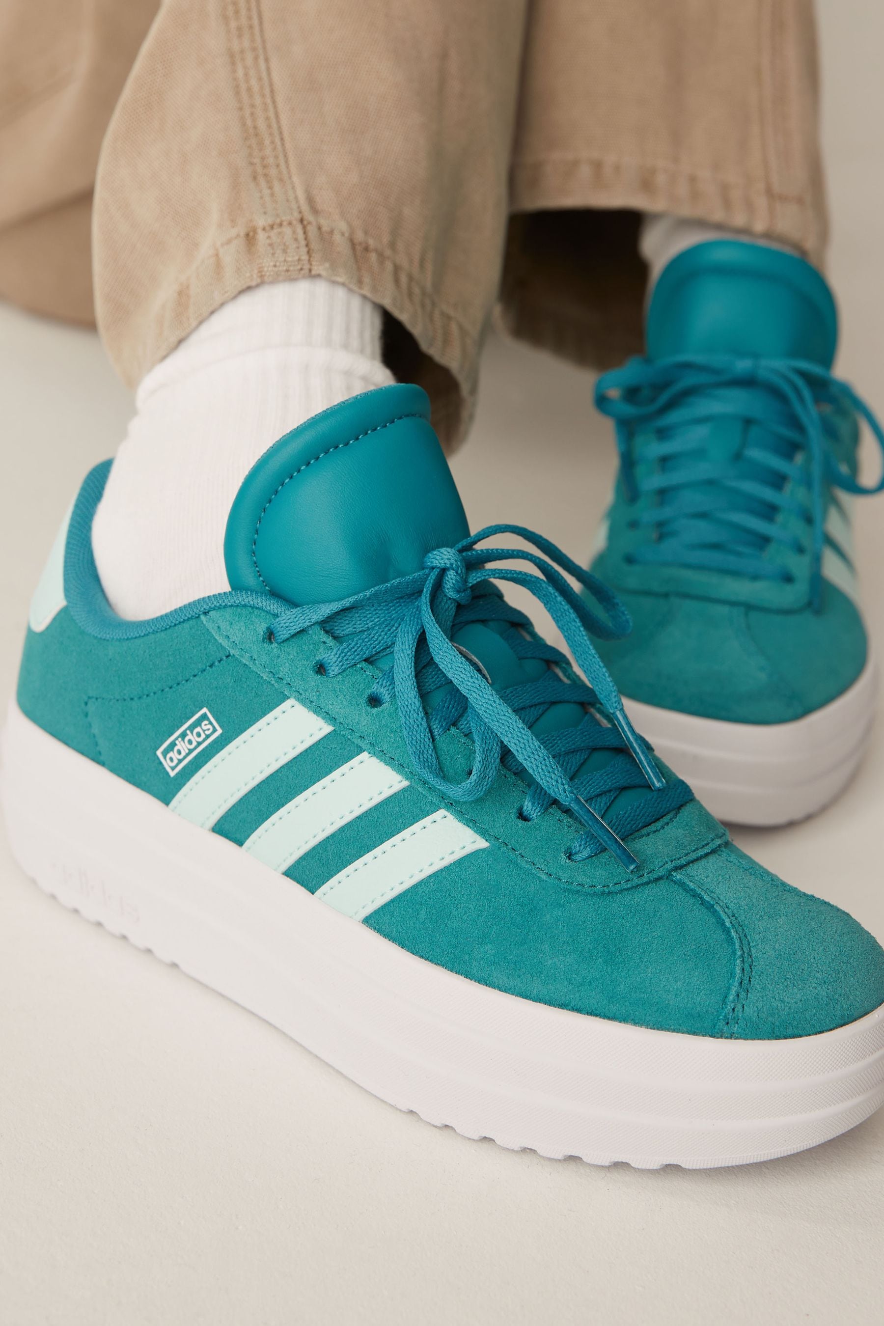 Buy adidas Blue White Kids VL Court Bold Trainers from Next USA