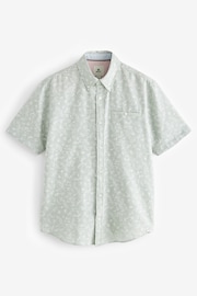 Green Textured Floral Short Sleeve Shirt - Image 7 of 9