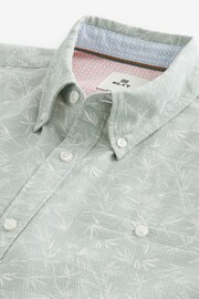 Green Textured Floral Short Sleeve Shirt - Image 8 of 9
