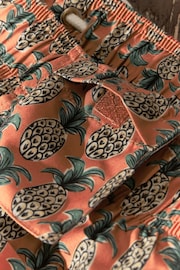 Rust Red Pineapple Relaxed Fit Printed Swim Shorts - Image 11 of 11