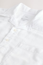 White Overhead Linen Blend Short Sleeve Shirt - Image 7 of 7