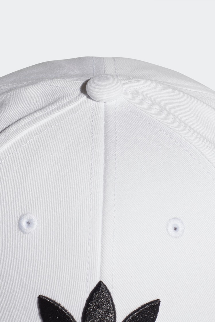 adidas Originals White Trefoil 100% Cotton Baseball Cap - Image 5 of 5