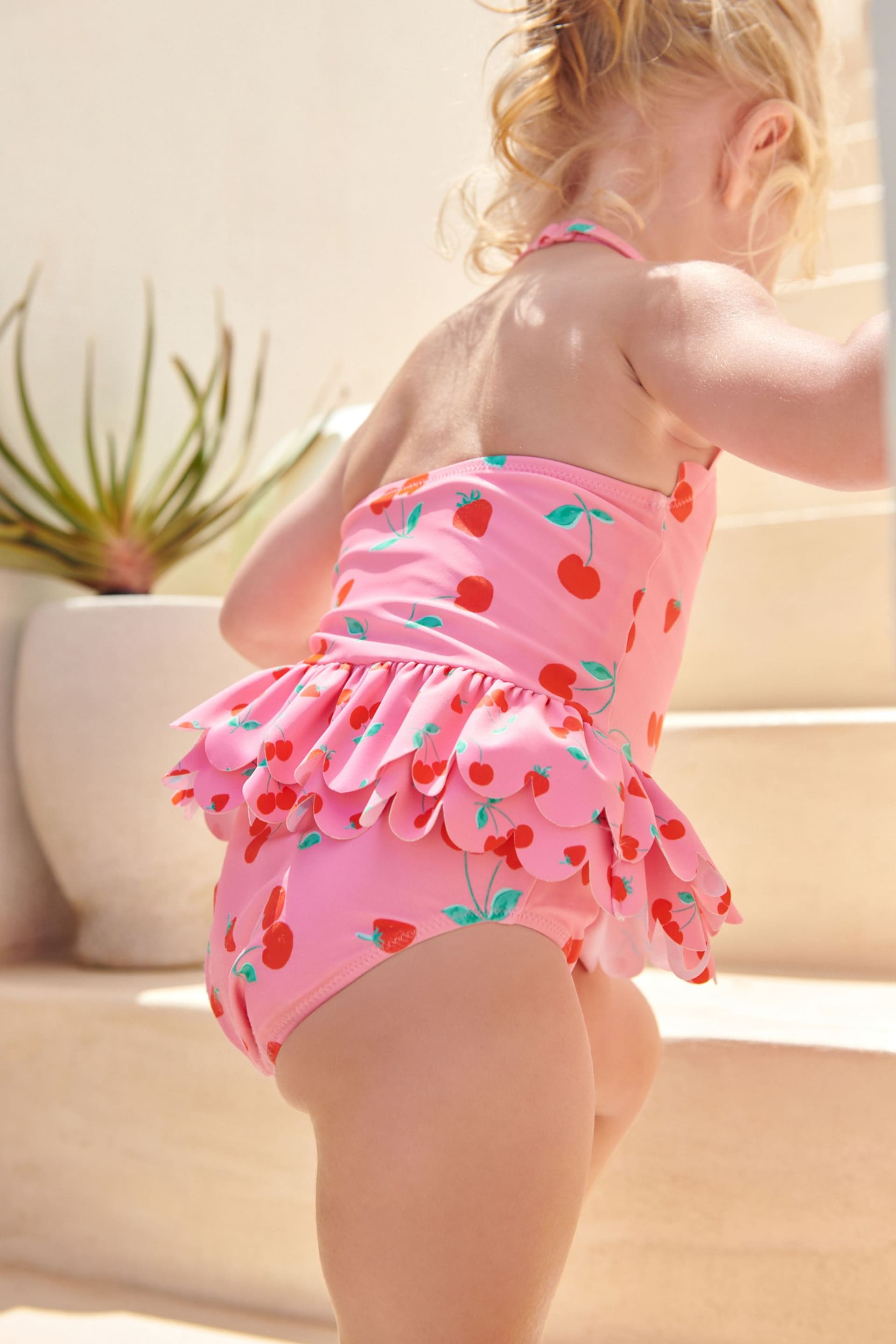Red/Pink Cherry Skirted Swimsuit (3mths-7yrs) - Image 2 of 6