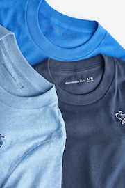 Abercrombie & Fitch Blue Short Sleeve Iconic Logo T-Shirt 3 Pack - Image 6 of 6