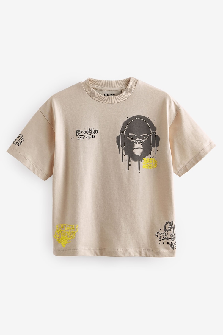 Stone Gorilla Graffiti Relaxed Fit Short Sleeve 100% Cotton Graphic T-Shirt (3-16yrs) - Image 1 of 4