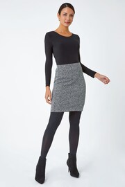 Roman Grey Smart Textured Stretch Skirt - Image 4 of 5