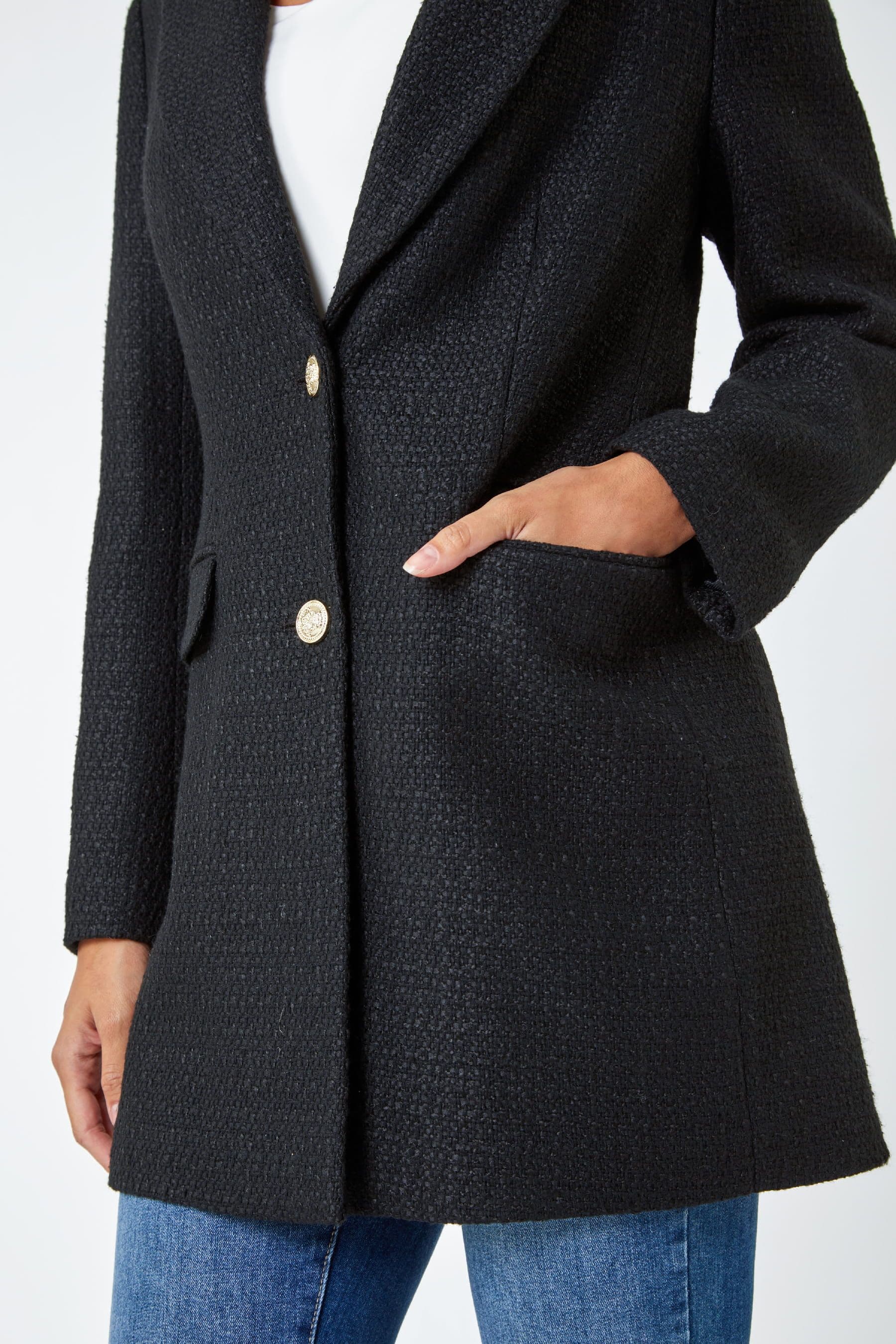 Buy Roman Black Longline Boucle Tailored Blazer from the Next UK online shop