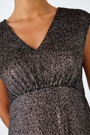 Roman Black Velvet Sparkle Stretch Maxi Dress - Image 5 of 5