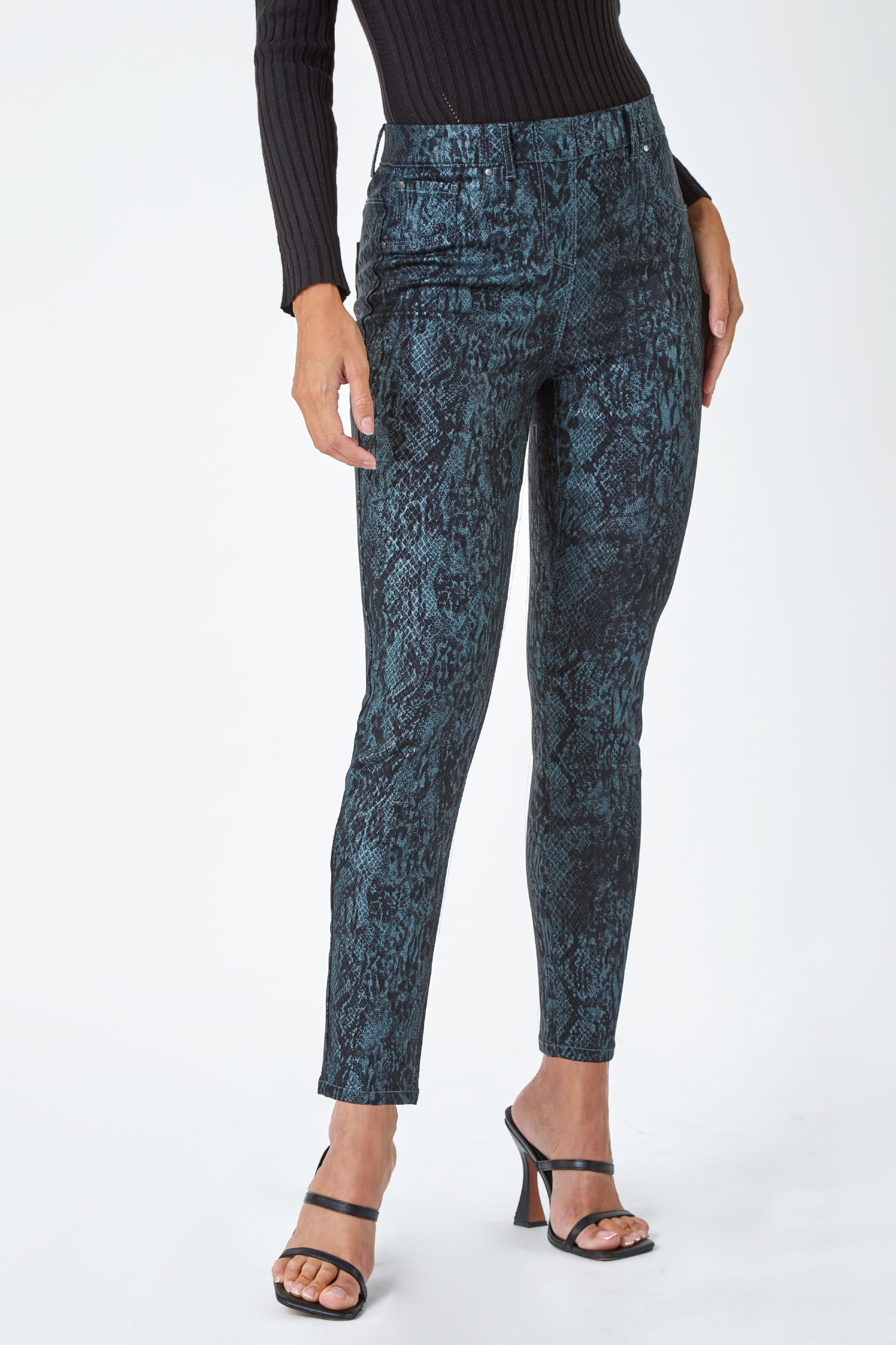 Buy Roman Blue Animal Print Stretch Jeggings from the Next UK online shop