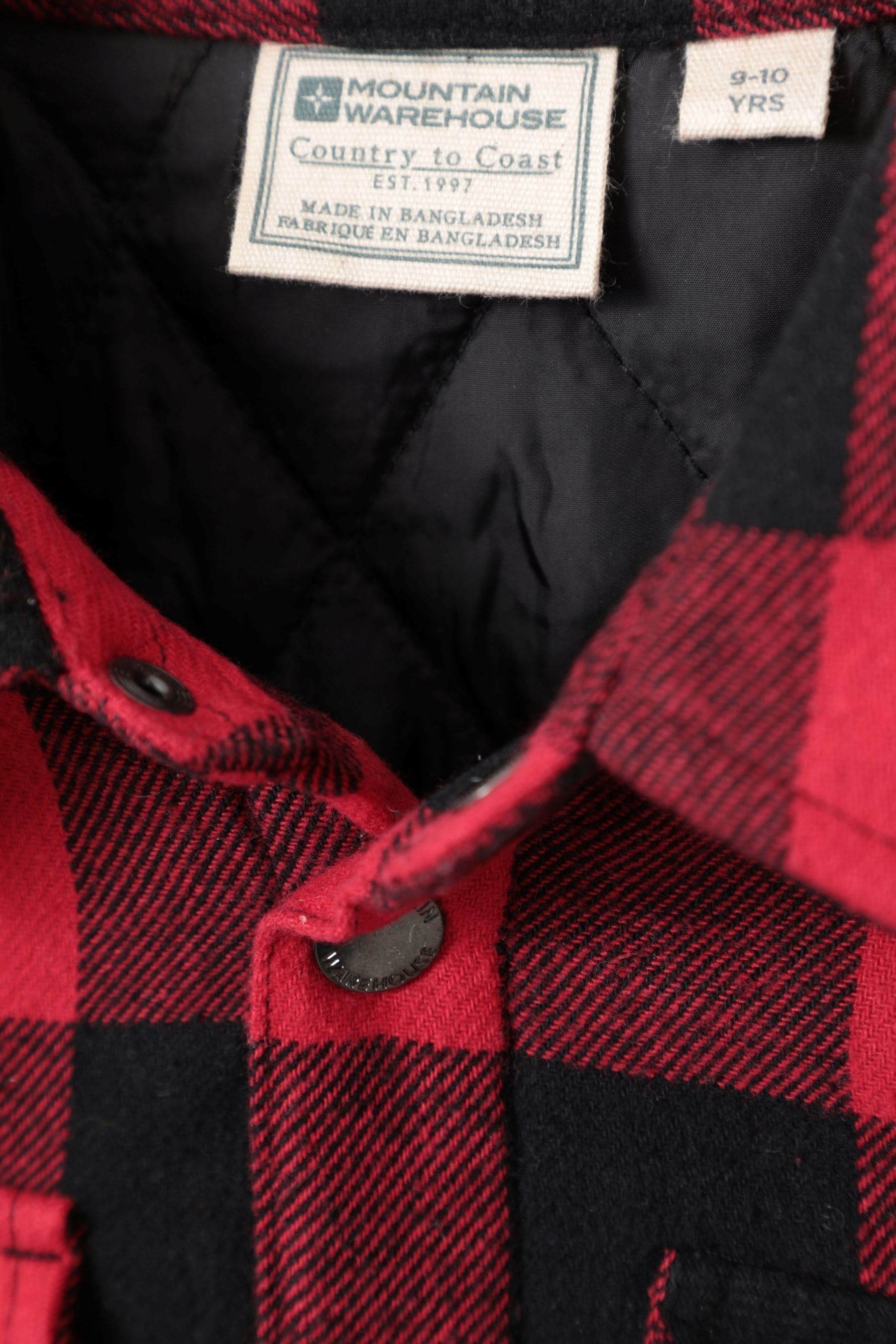 Mountain Warehouse Black Orion Kids 100 Cotton Shacket